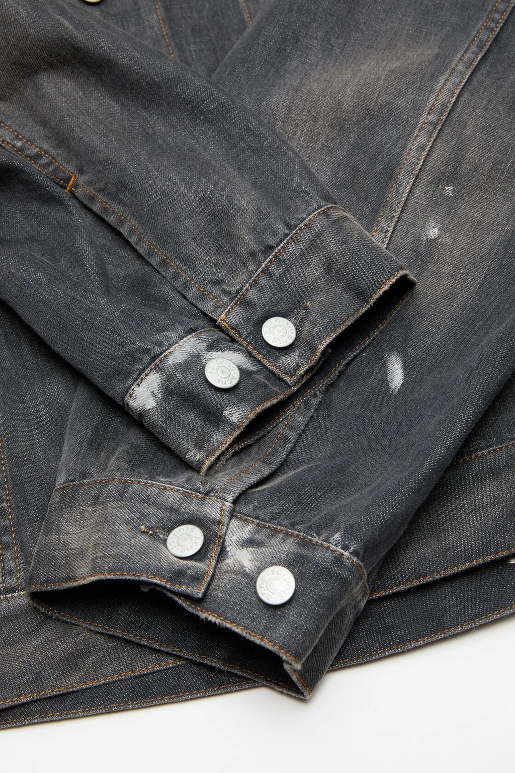 Button-Up Distressed Denim Jacket