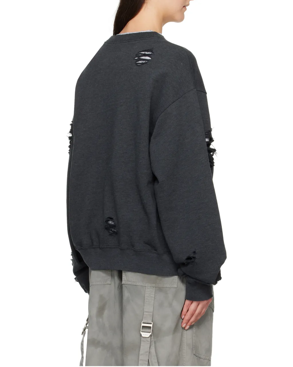 Distressed Logo Printed Sweatshirt