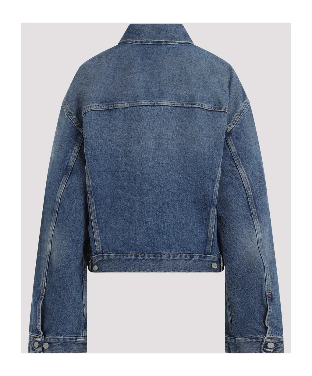 Collared Button-Up Denim Jacket