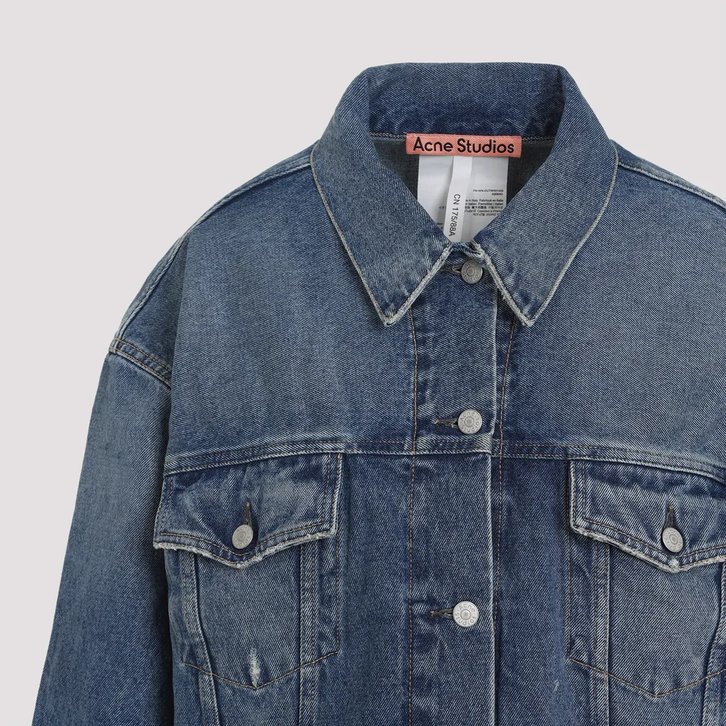 Collared Button-Up Denim Jacket