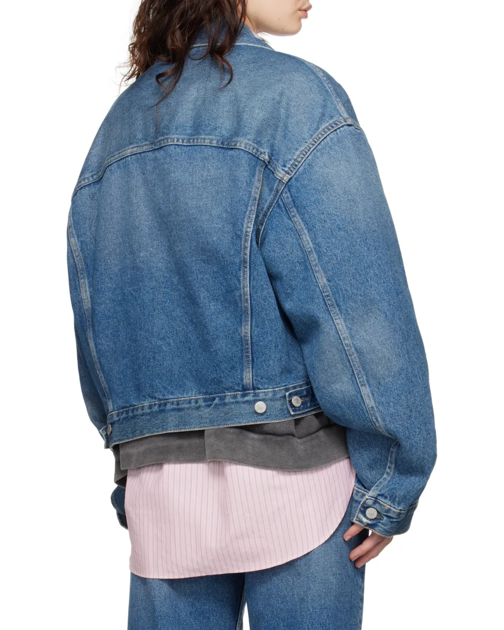 Collared Button-Up Denim Jacket