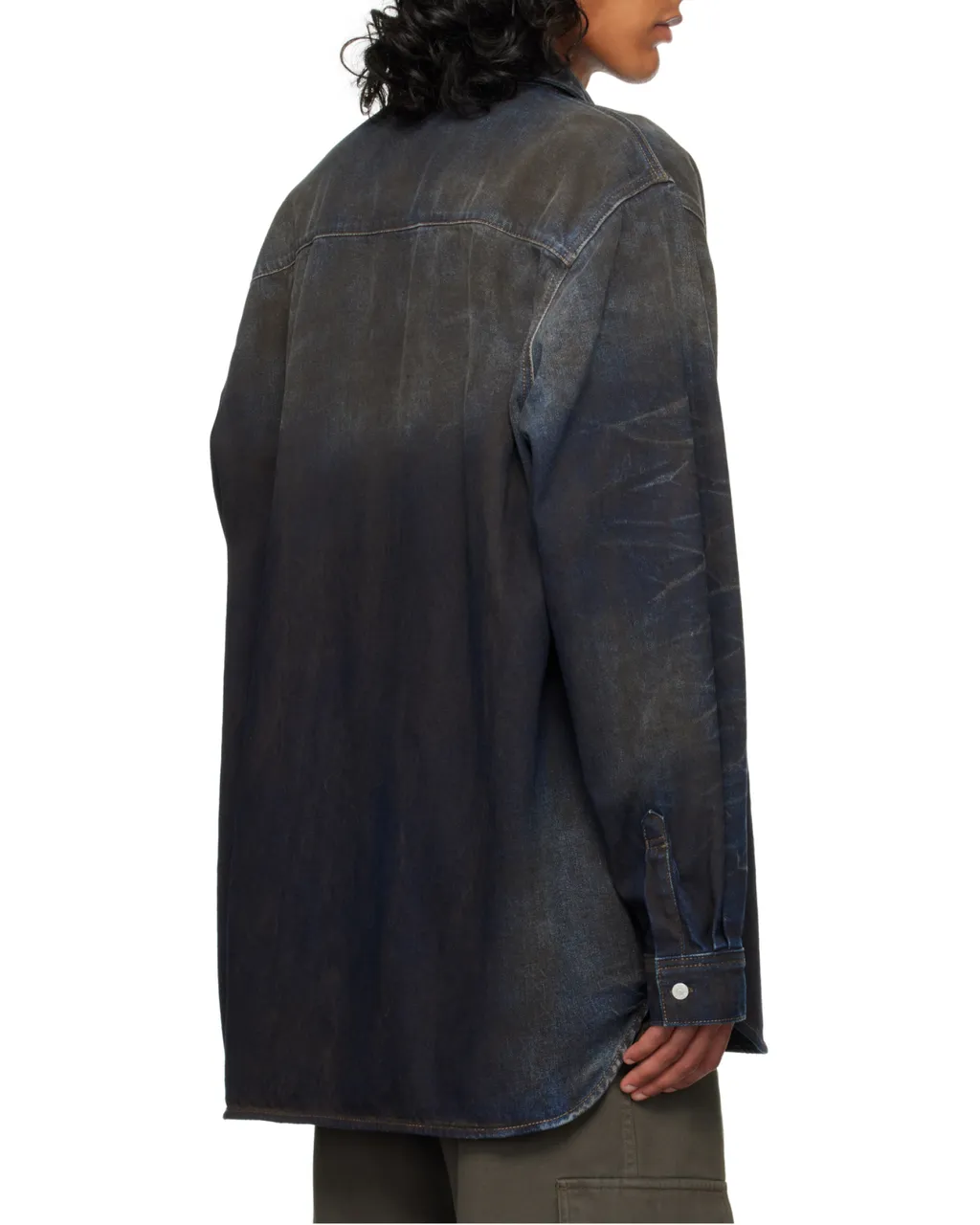Collared Long-Sleeve Denim Shirt