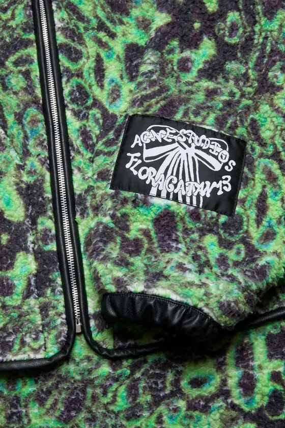 Printed Fleece Hooded Jacket