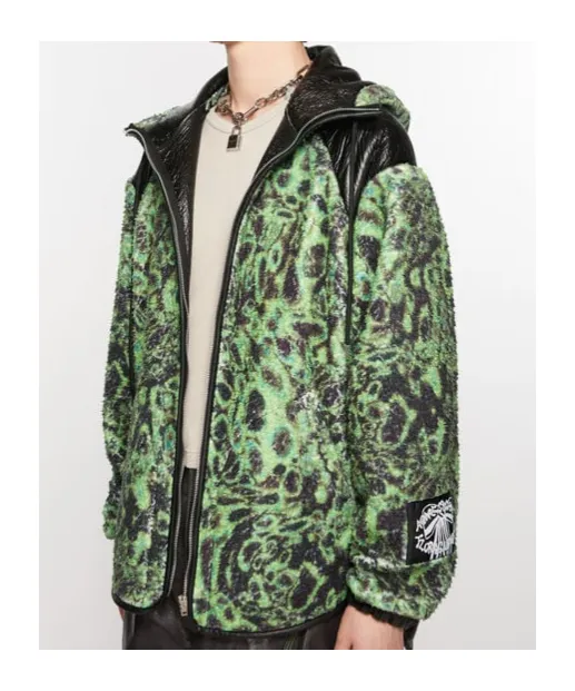 Printed Fleece Hooded Jacket