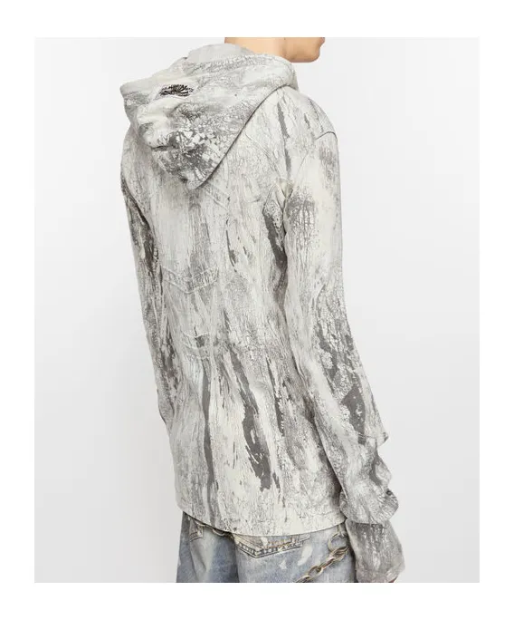 Zippered Dyed Hoodie