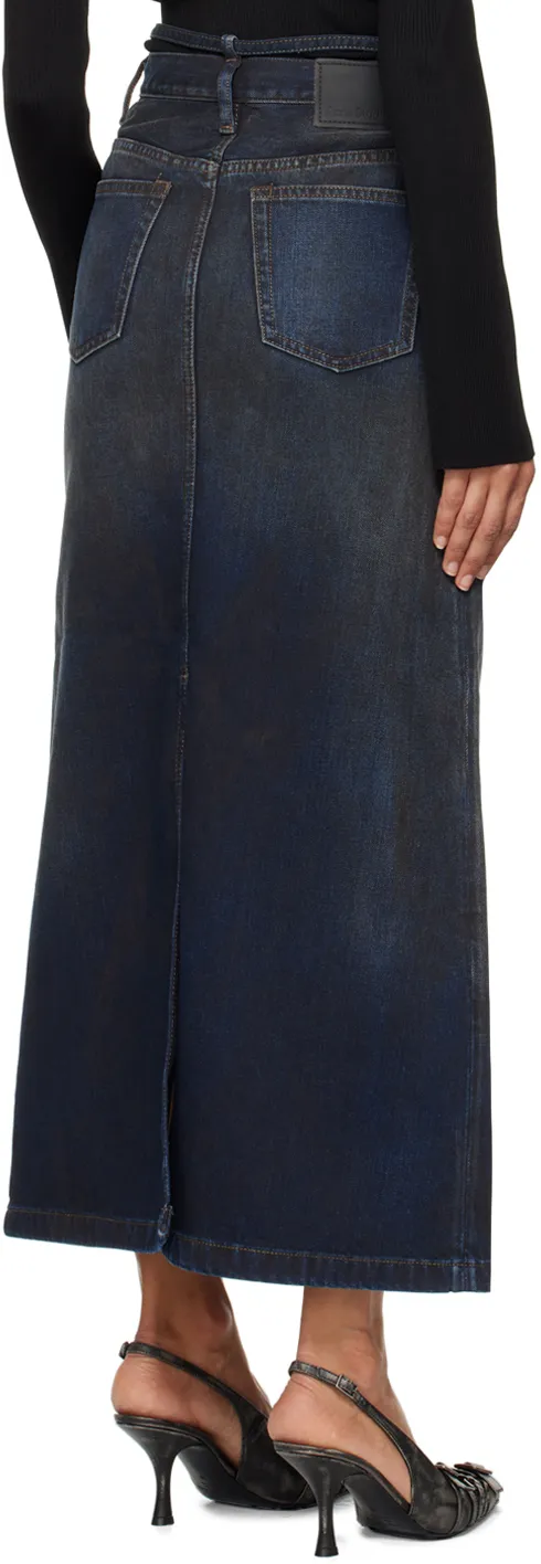 Belt Detailed Midi Skirt