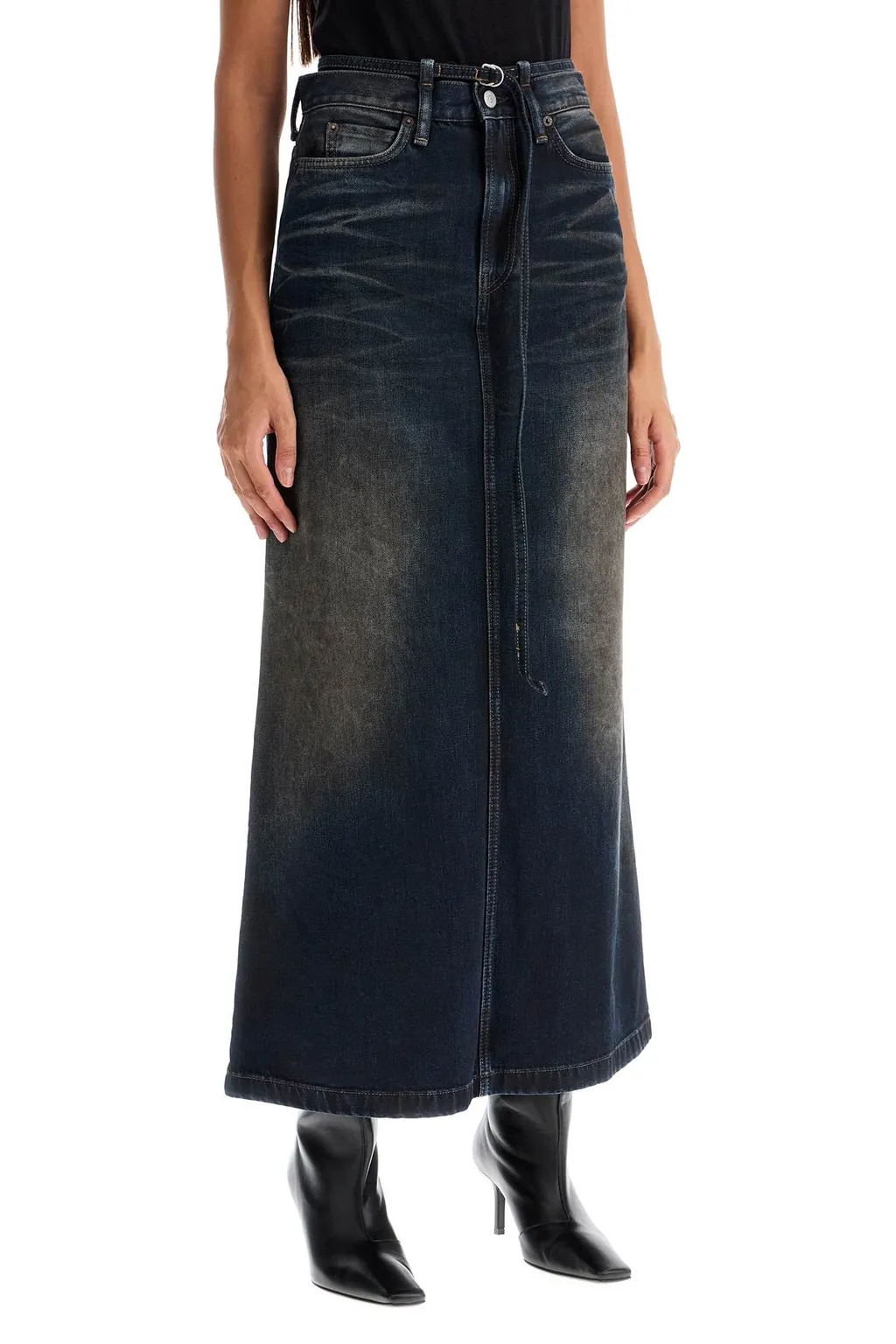 Belt Detailed Midi Skirt