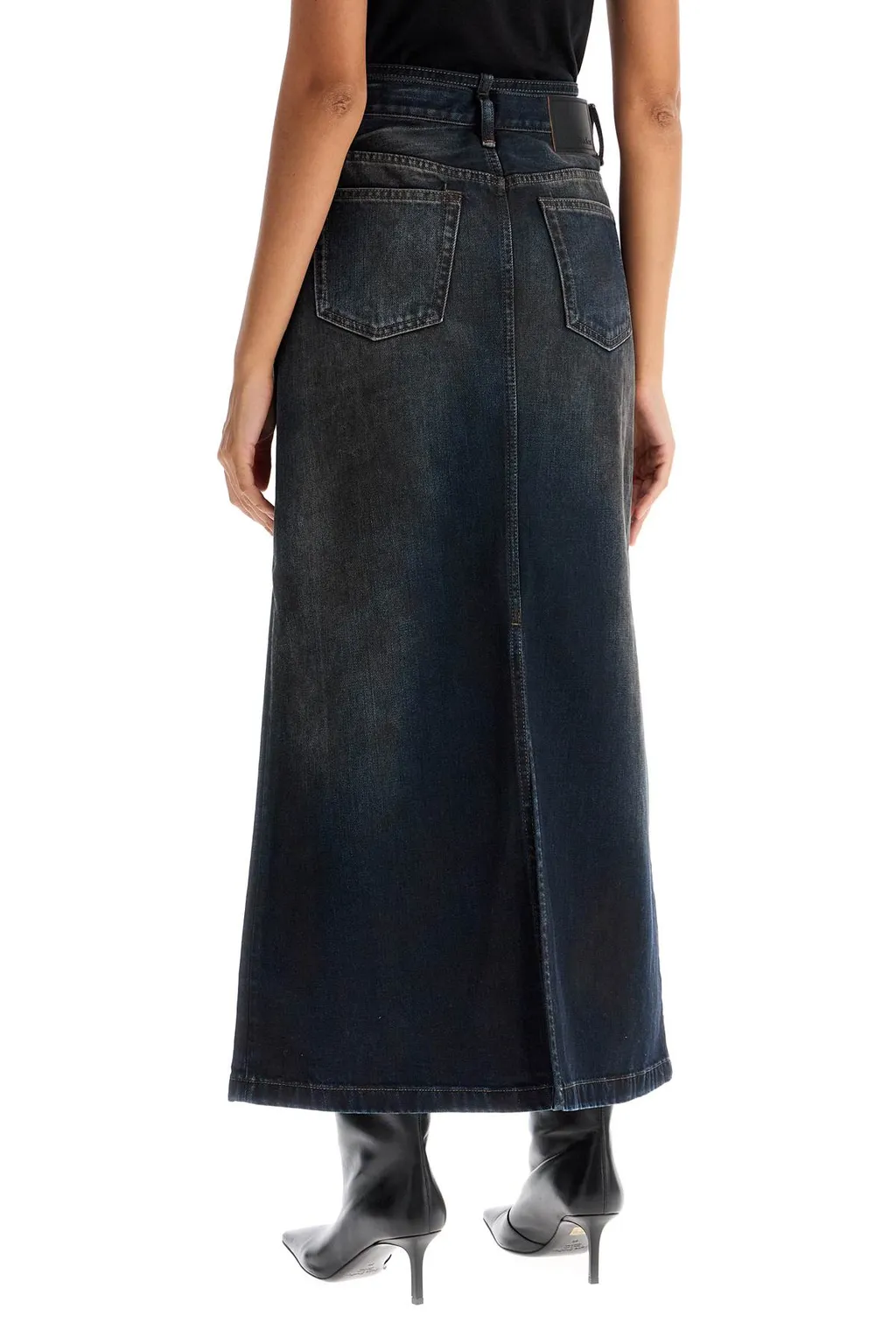 Belt Detailed Midi Skirt