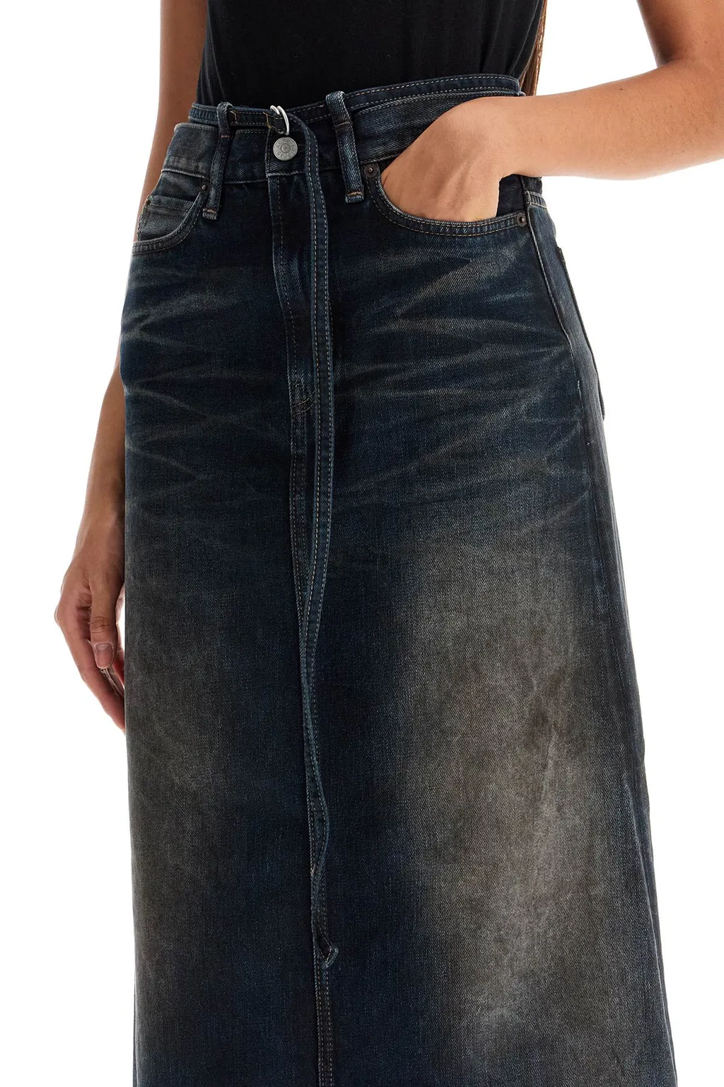 Belt Detailed Midi Skirt