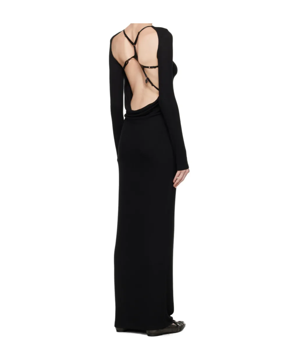 Open Back Crewneck Maxi Dress