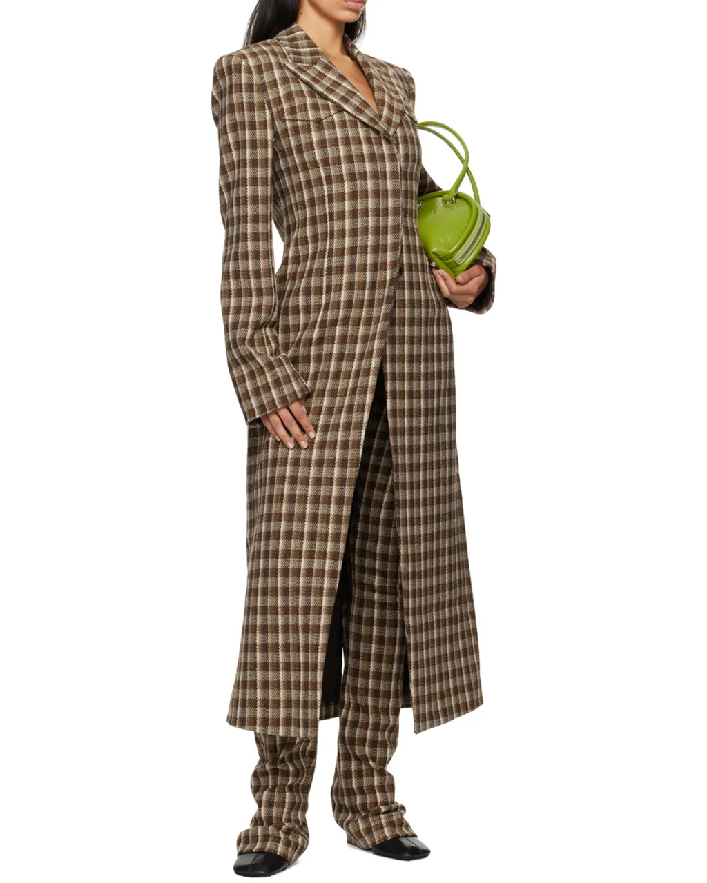 Check-Print Coat