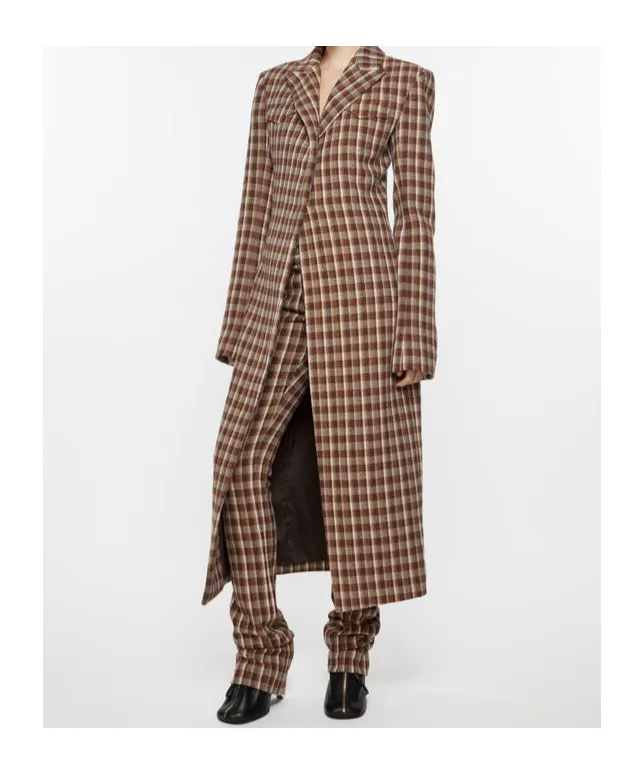 Check-Print Coat
