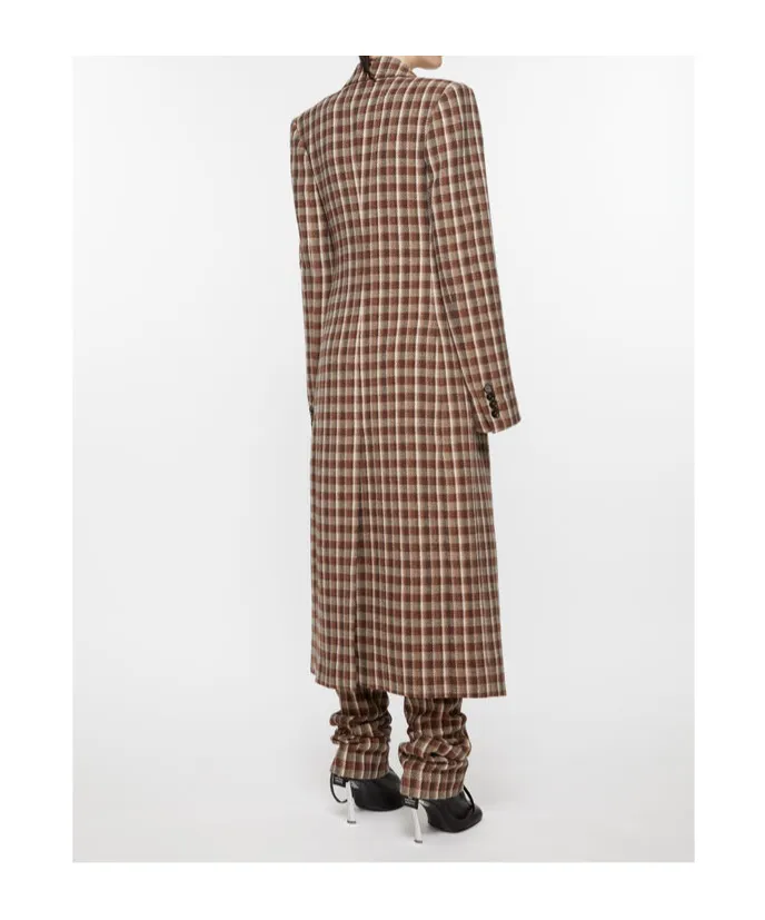 Check-Print Coat