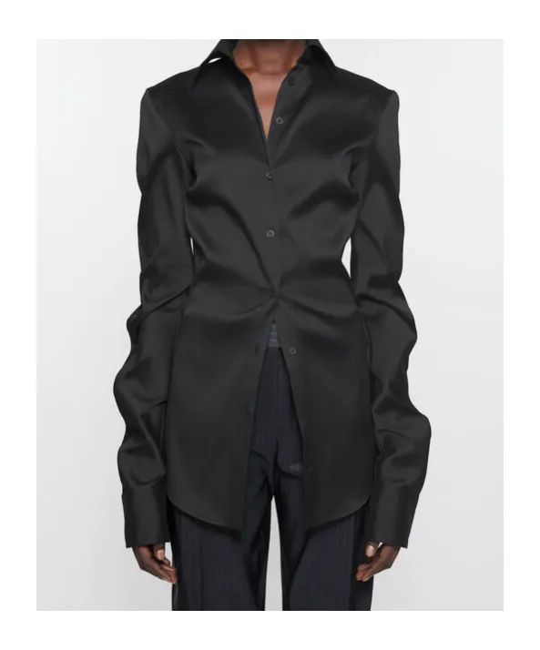 Asymmetrical Button-Down Shirt