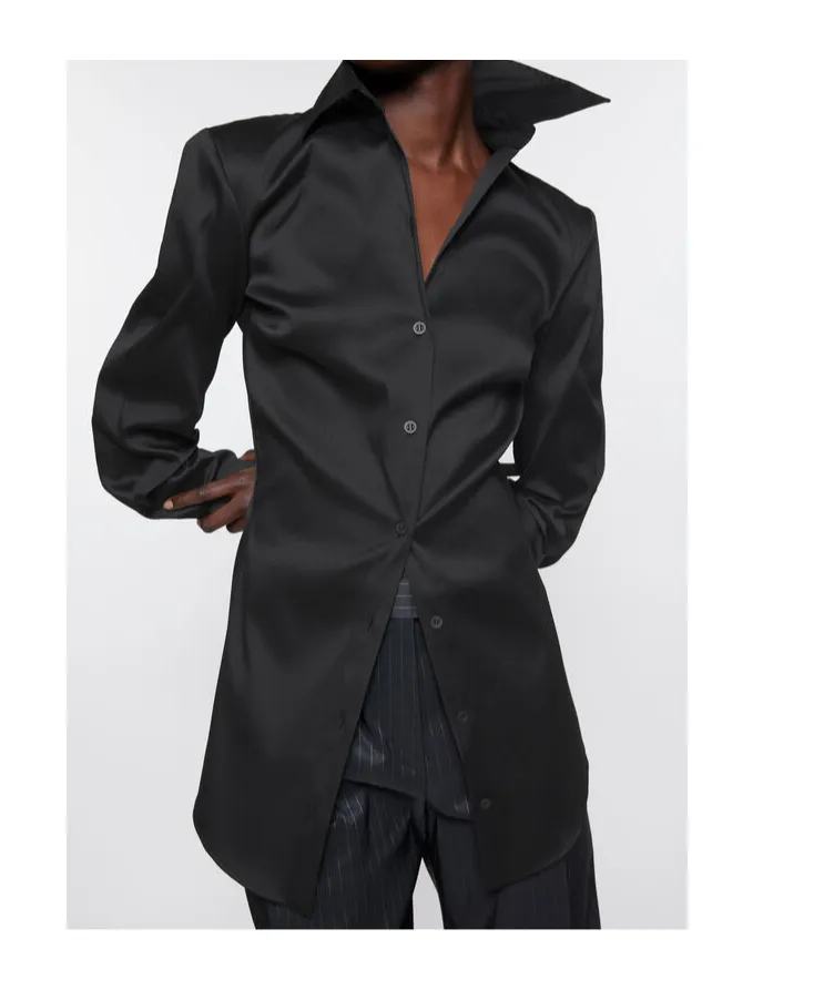 Asymmetrical Button-Down Shirt