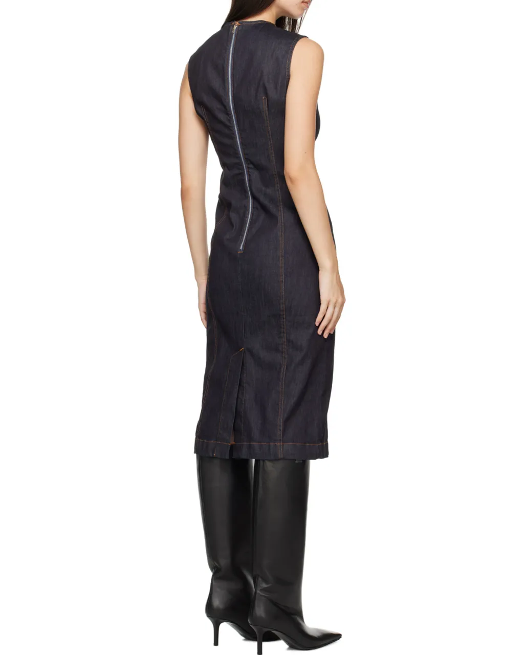 Round-Neck Denim Dress