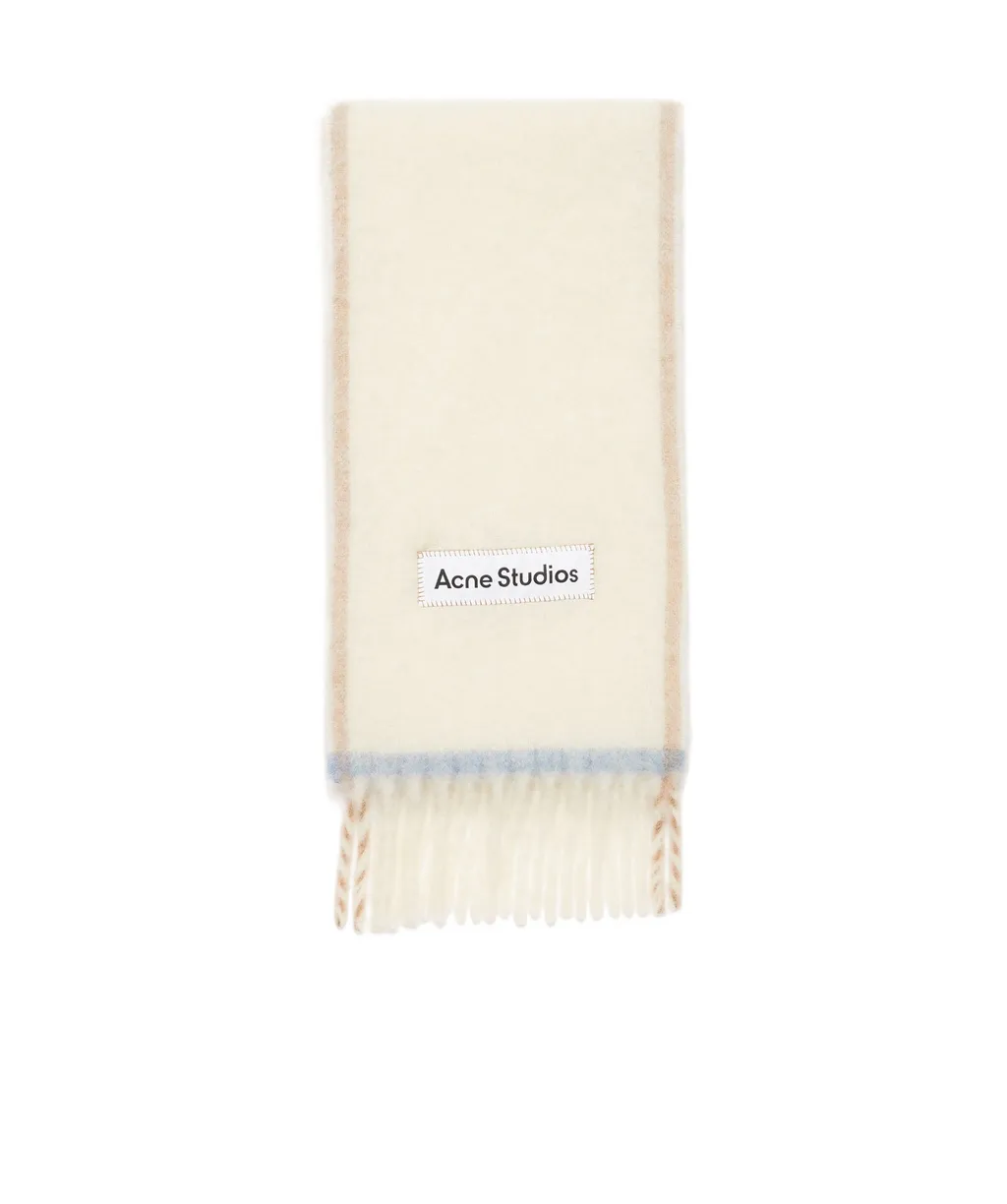 Logo Patch Fringed-Edge Scarf