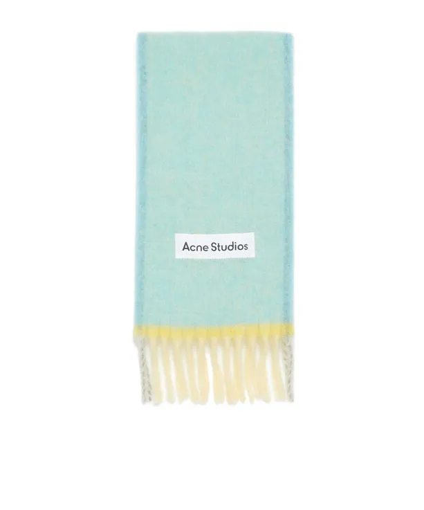 Logo Patch Fringed-Edge Scarf