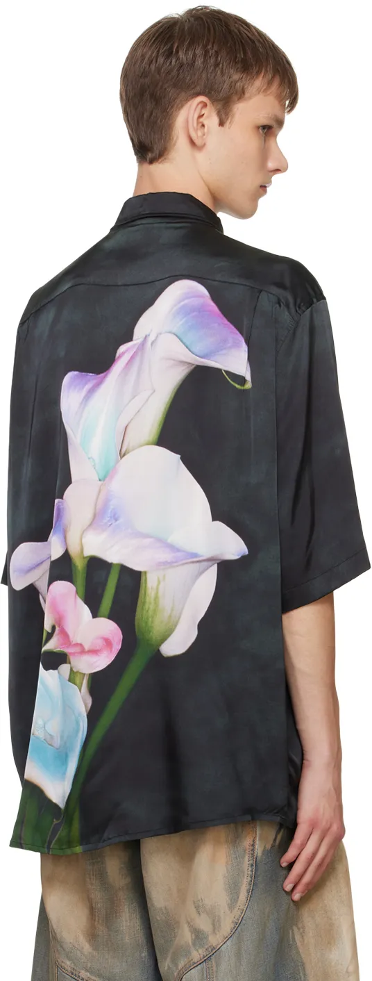 Flower Printed Short Sleeved Shirt