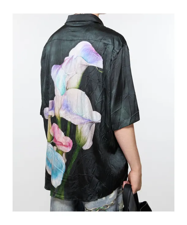 Flower Printed Short Sleeved Shirt