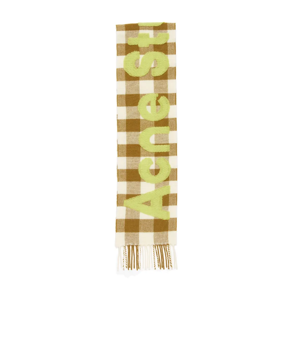 Jacquard-Logo Checked Scarf