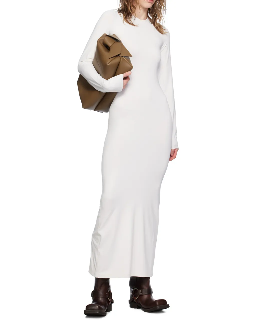 Round-Collar Long-Sleeved Dress