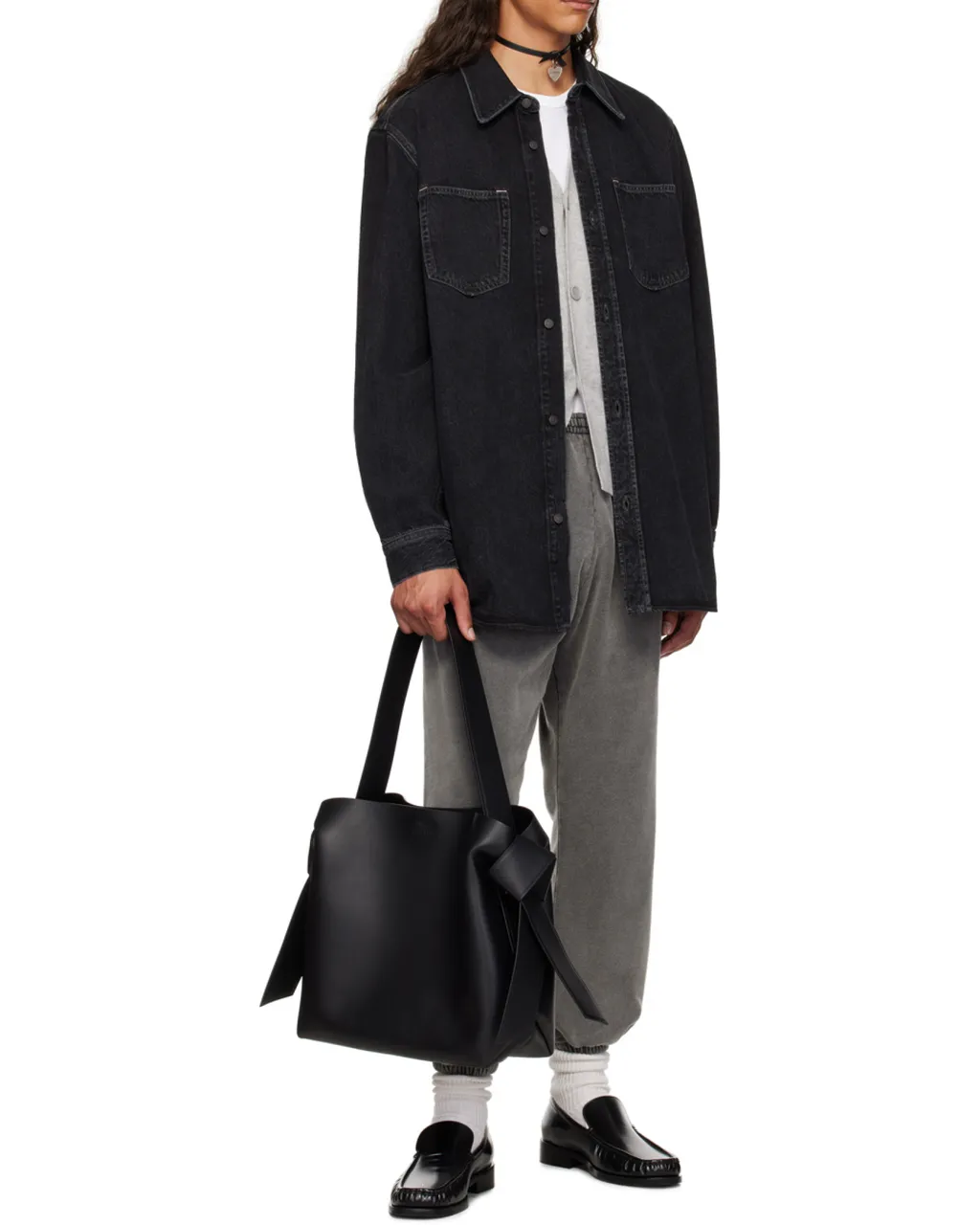 Long-Sleeved Denim Shirt