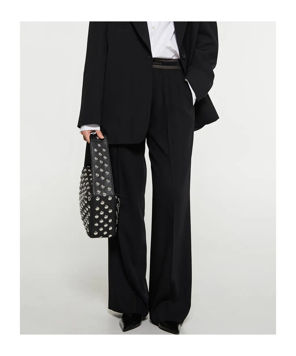 Pleated Straight-Leg Trousers