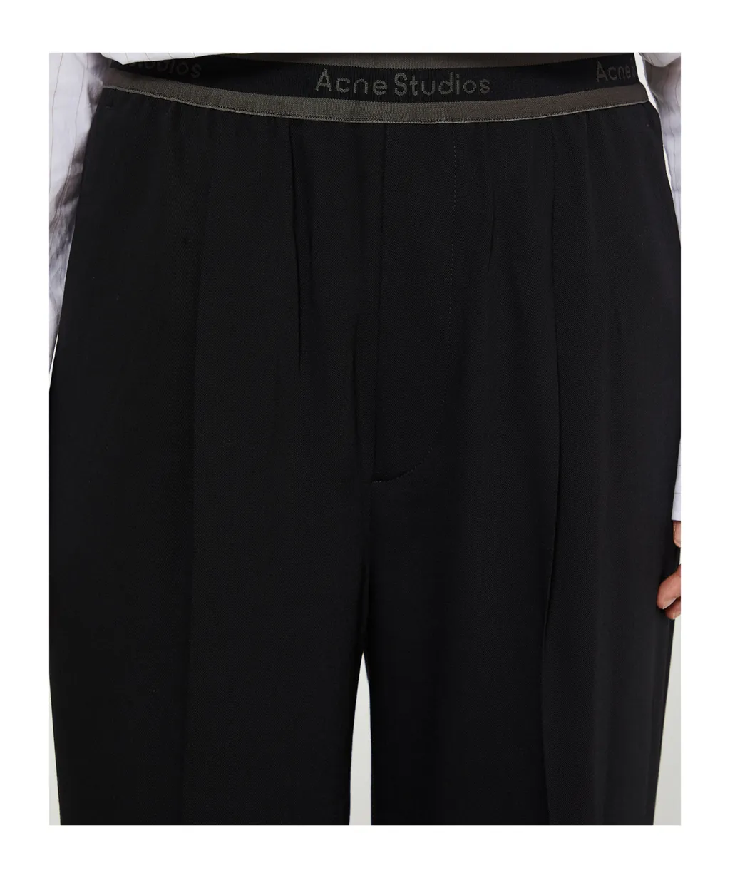 Pleated Straight-Leg Trousers