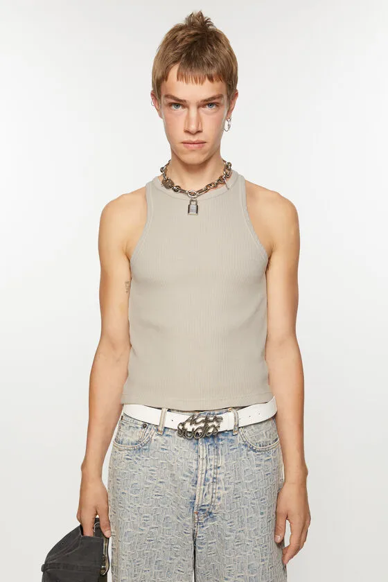 Waffle-Knit Cotton Tank Top