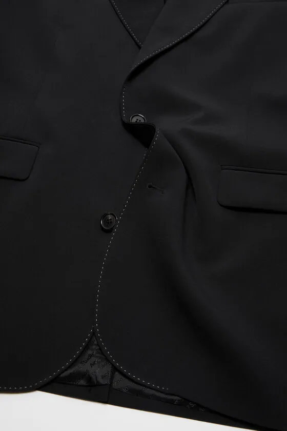 Contrast-Stitching Blazer