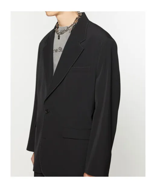 Contrast-Stitching Blazer
