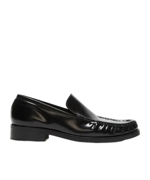 Logo Detailed Round Toe Loafers