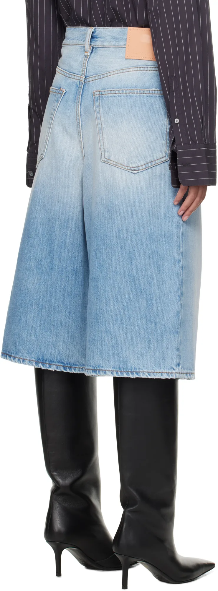 Straight-Leg Denim Shorts