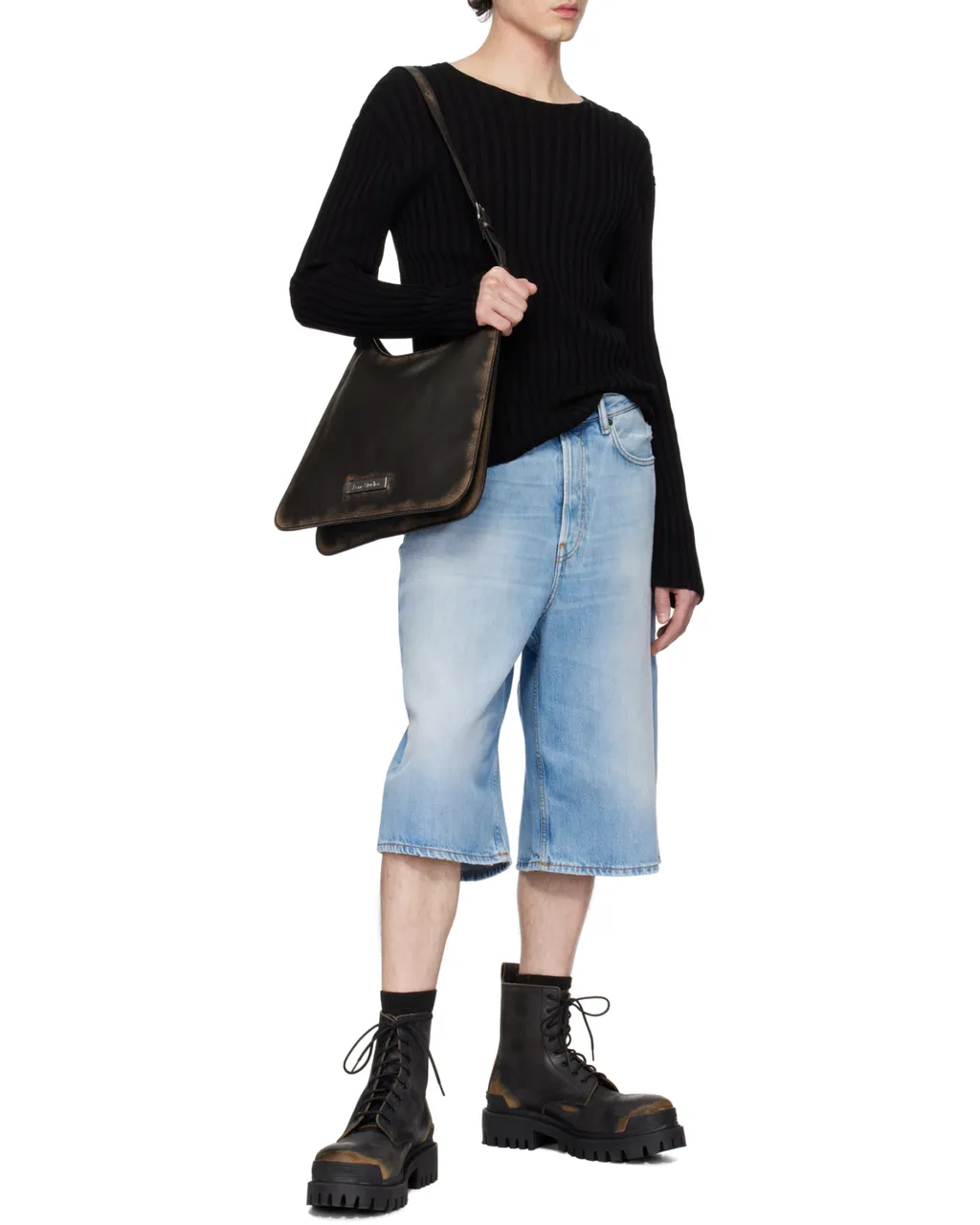 Straight-Leg Denim Shorts