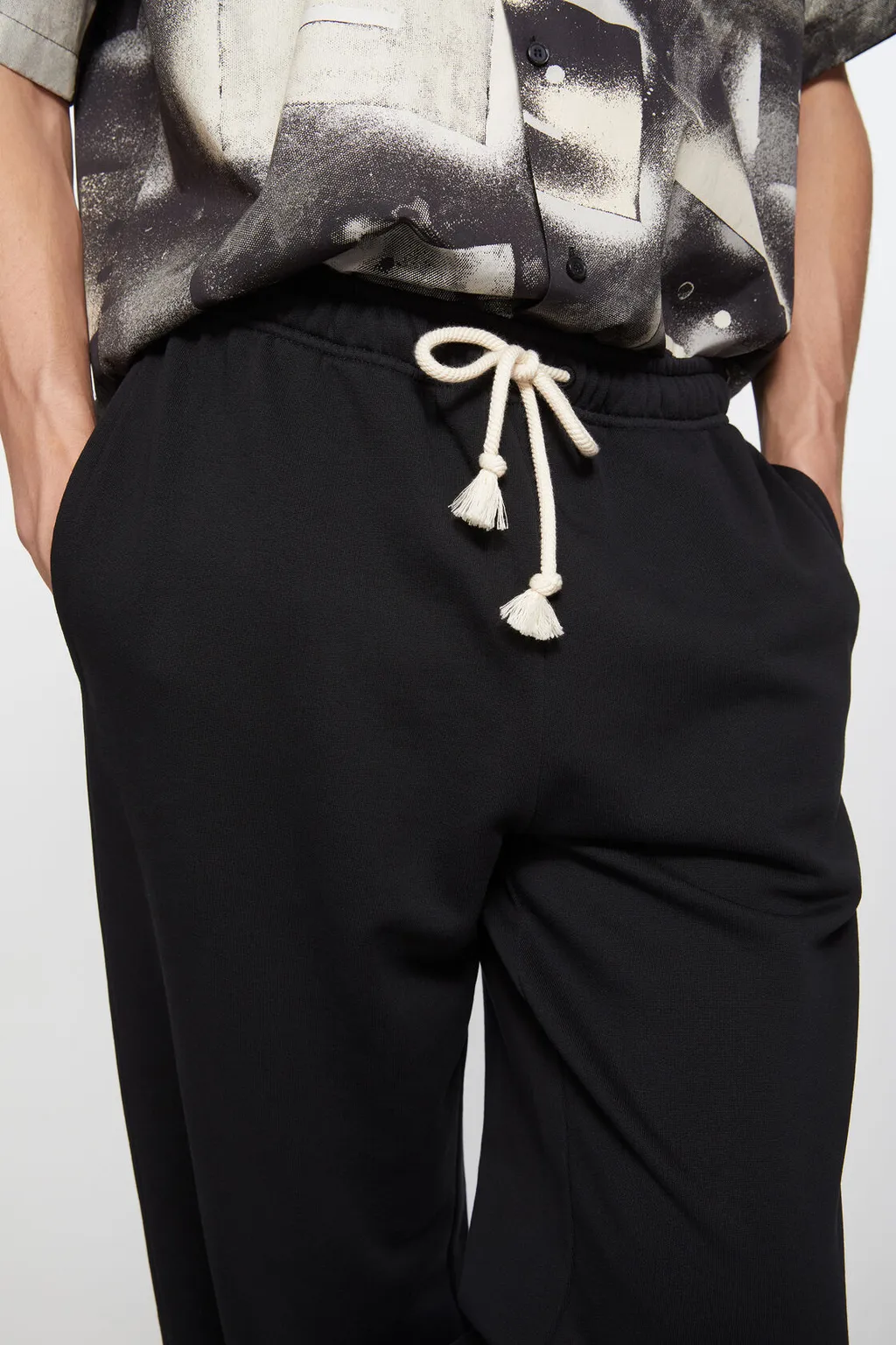 Face Logo Patch Drawstring Pants