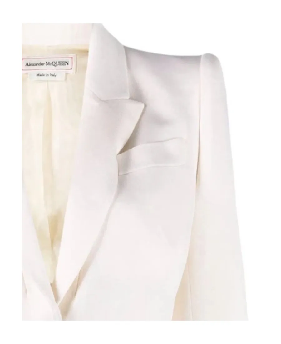 Button-Embellished Wool Blazer