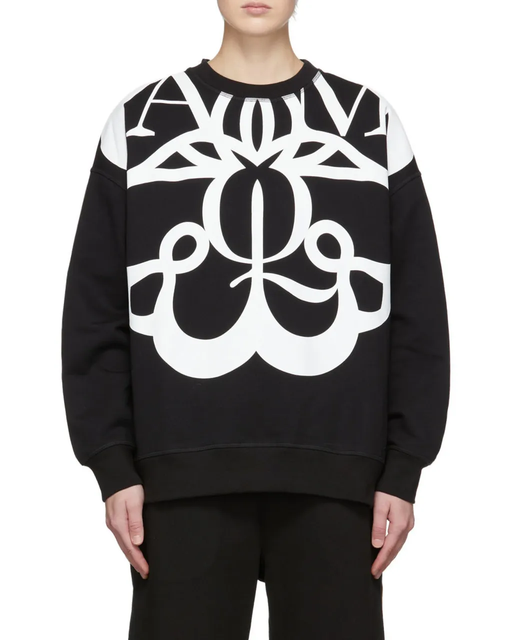 Graffiti Printed Round Neck Sweater