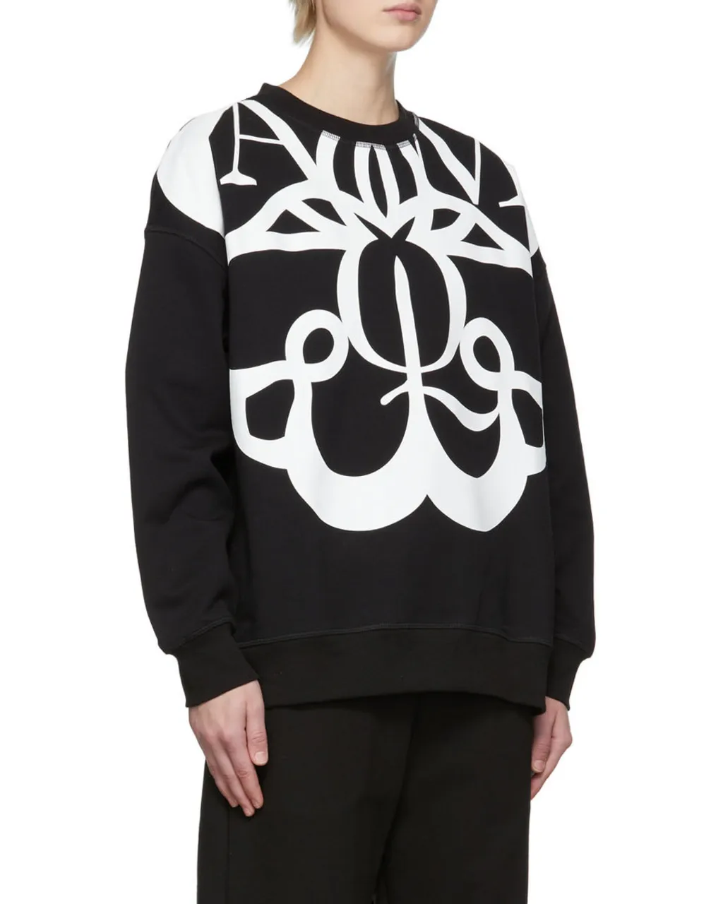 Graffiti Printed Round Neck Sweater