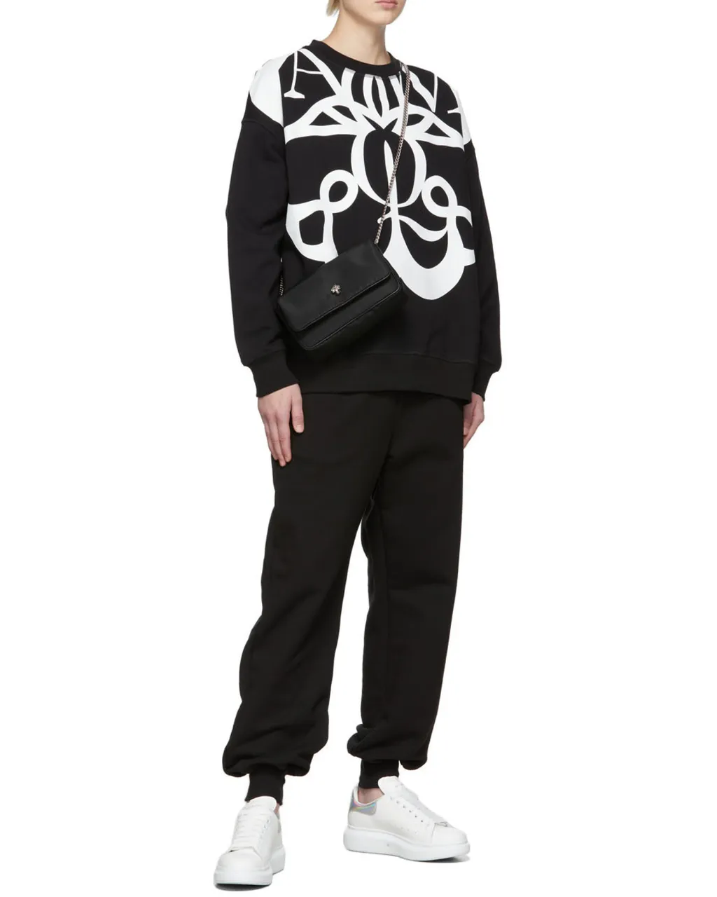 Graffiti Printed Round Neck Sweater