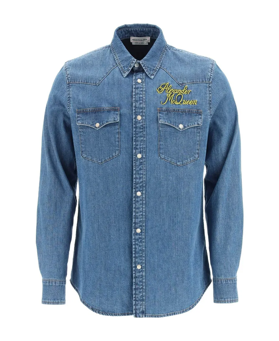 Logo Detailed Denim Shirt