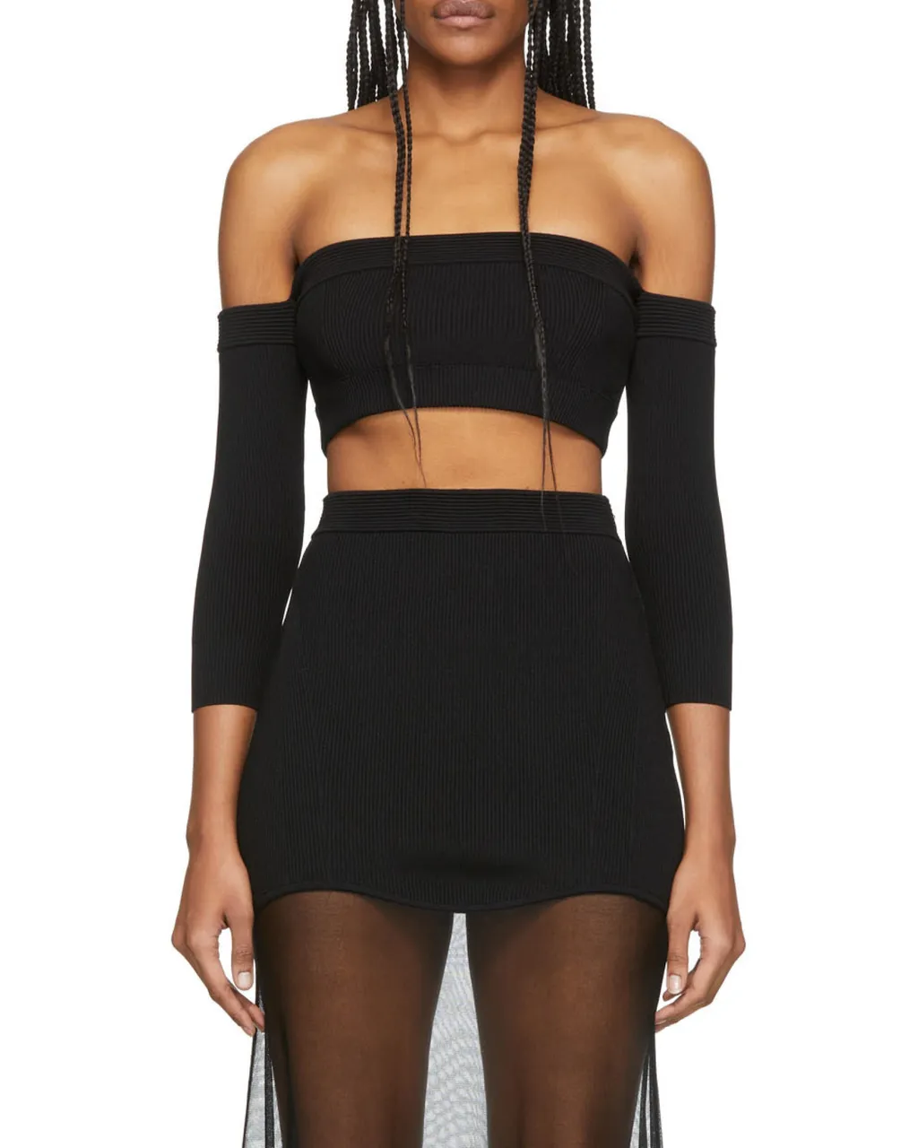 Long-Sleeve Bandeau Top