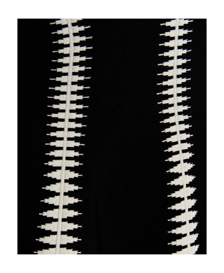 Spine Jacquard-Pattern Flared Mini Dress