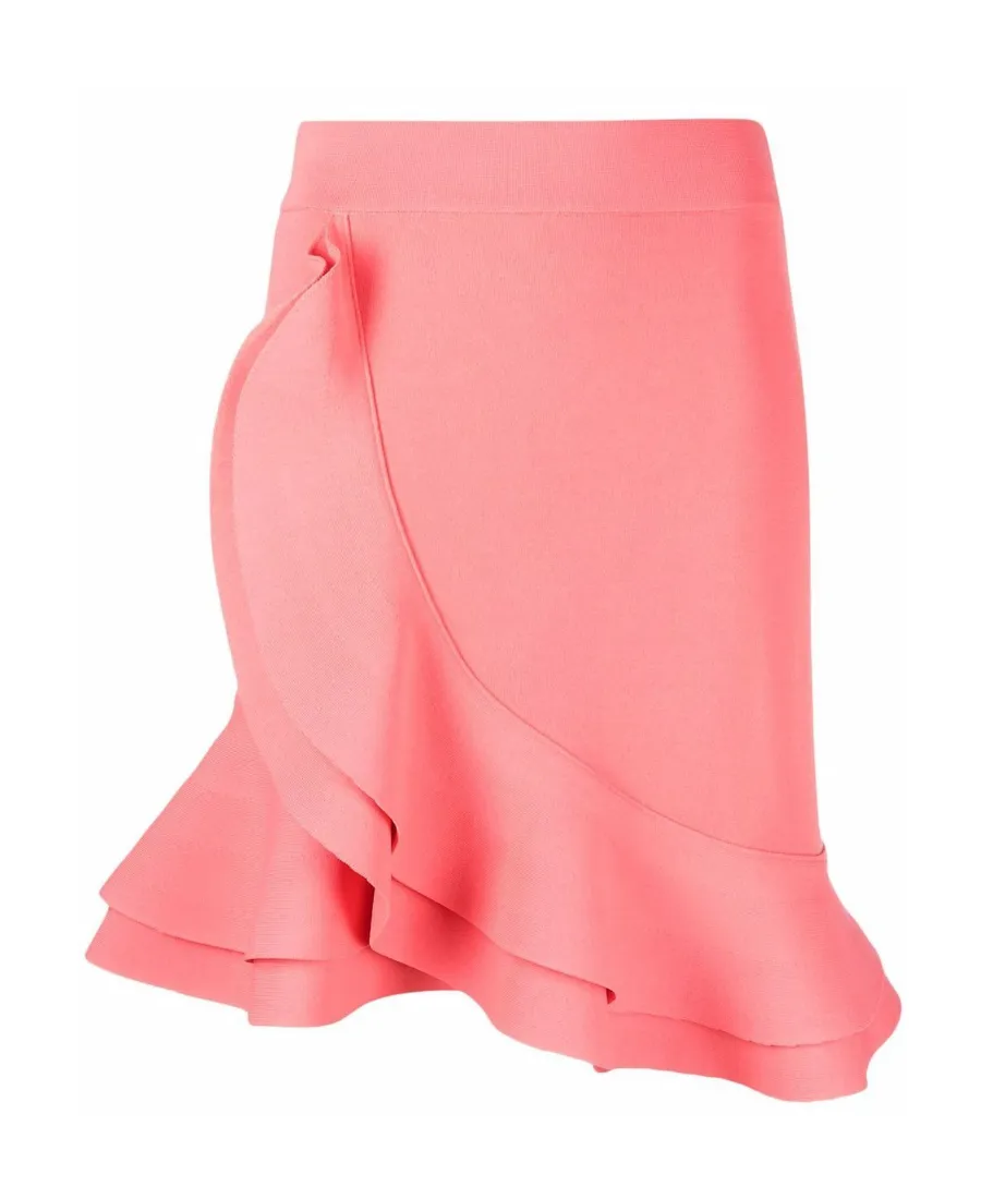 Ruffled Asymmetric Mini Skirt