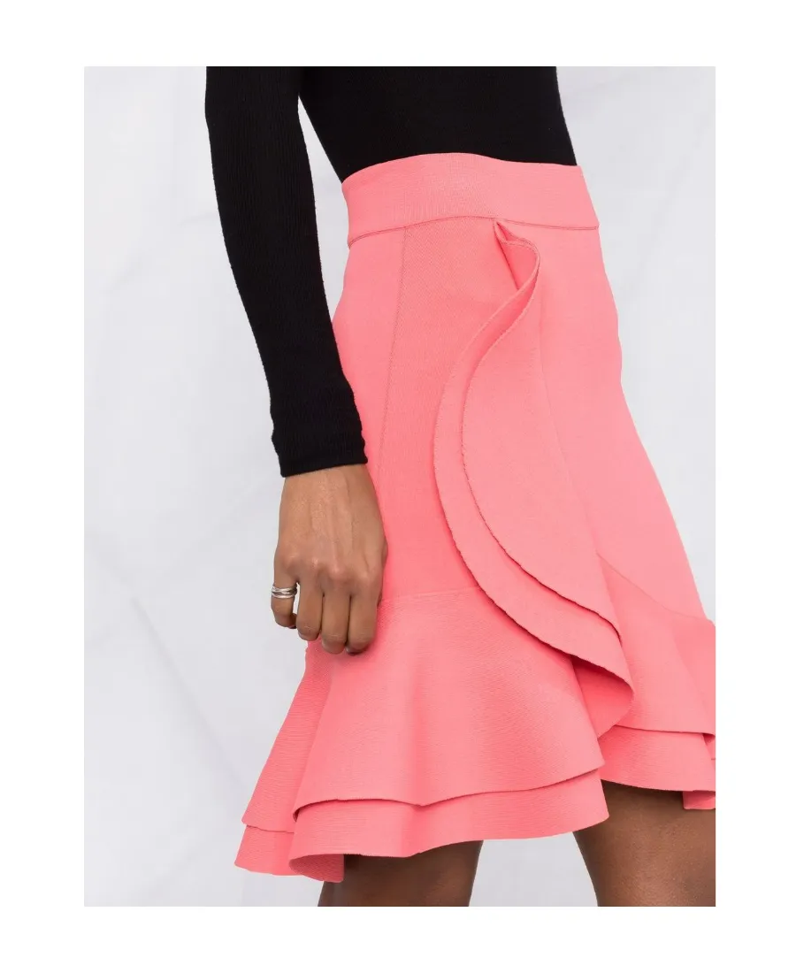 Ruffled Asymmetric Mini Skirt