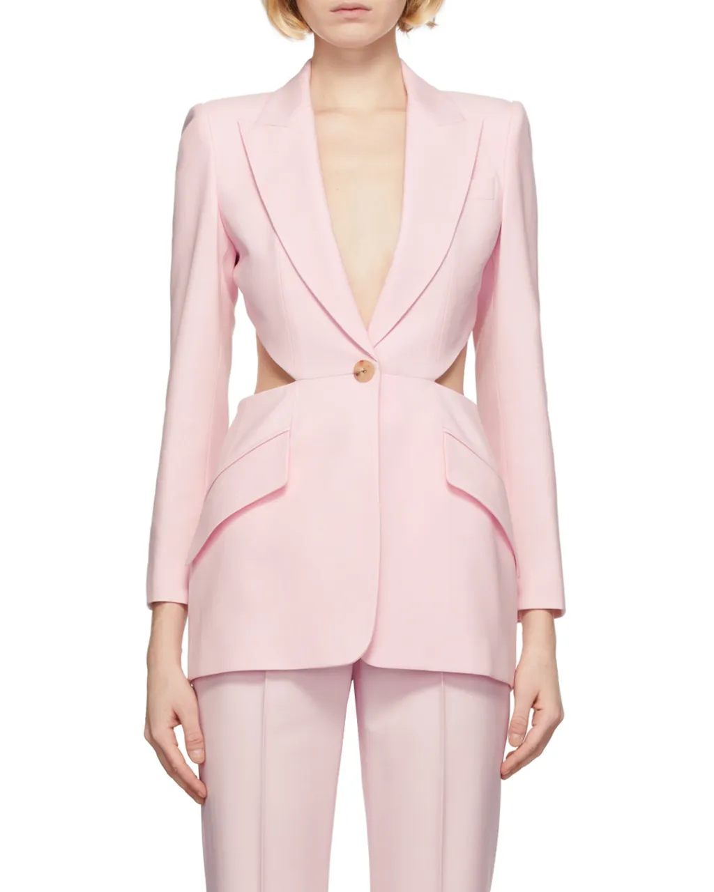 Cut-Out Detail Wool Blazer