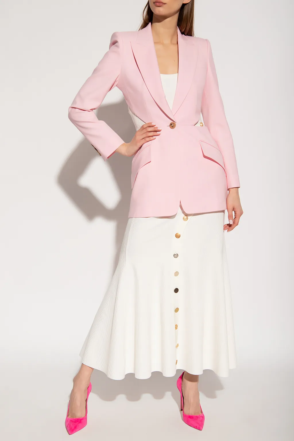Cut-Out Detail Wool Blazer