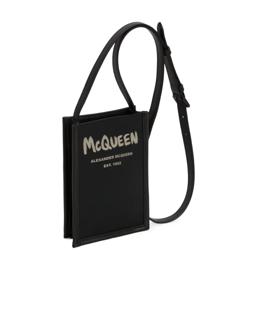Graffiti Logo Printed Shoulder Bag