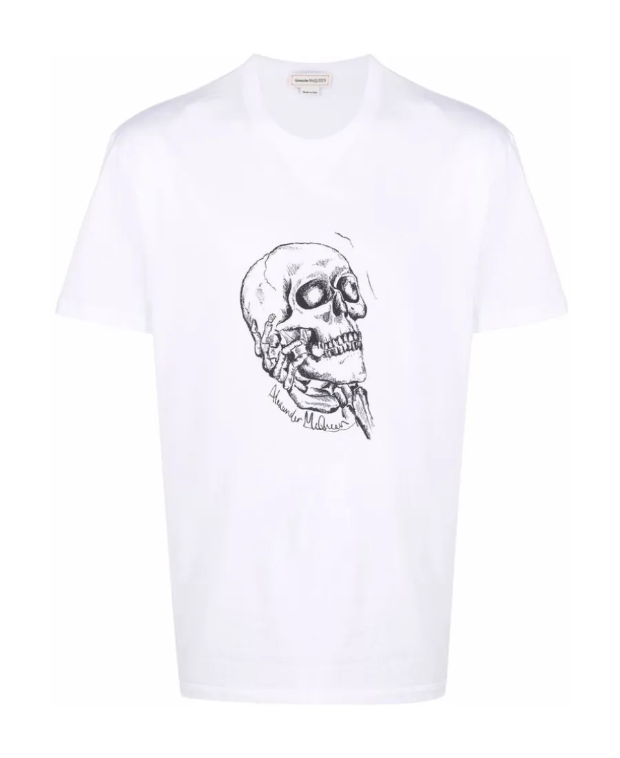 Skull Print Crewneck T-Shirt