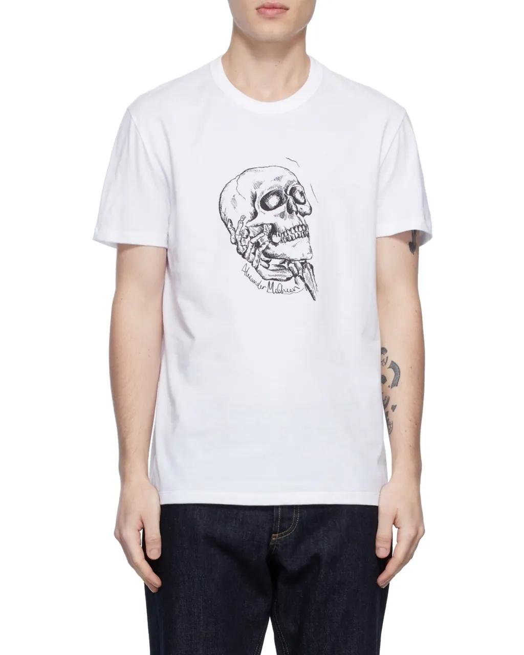 Skull Print Crewneck T-Shirt